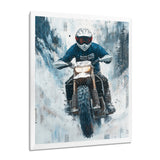 Green Snowmobile Freestyle Accented With White - Dirt Bike Canvas Wall Art