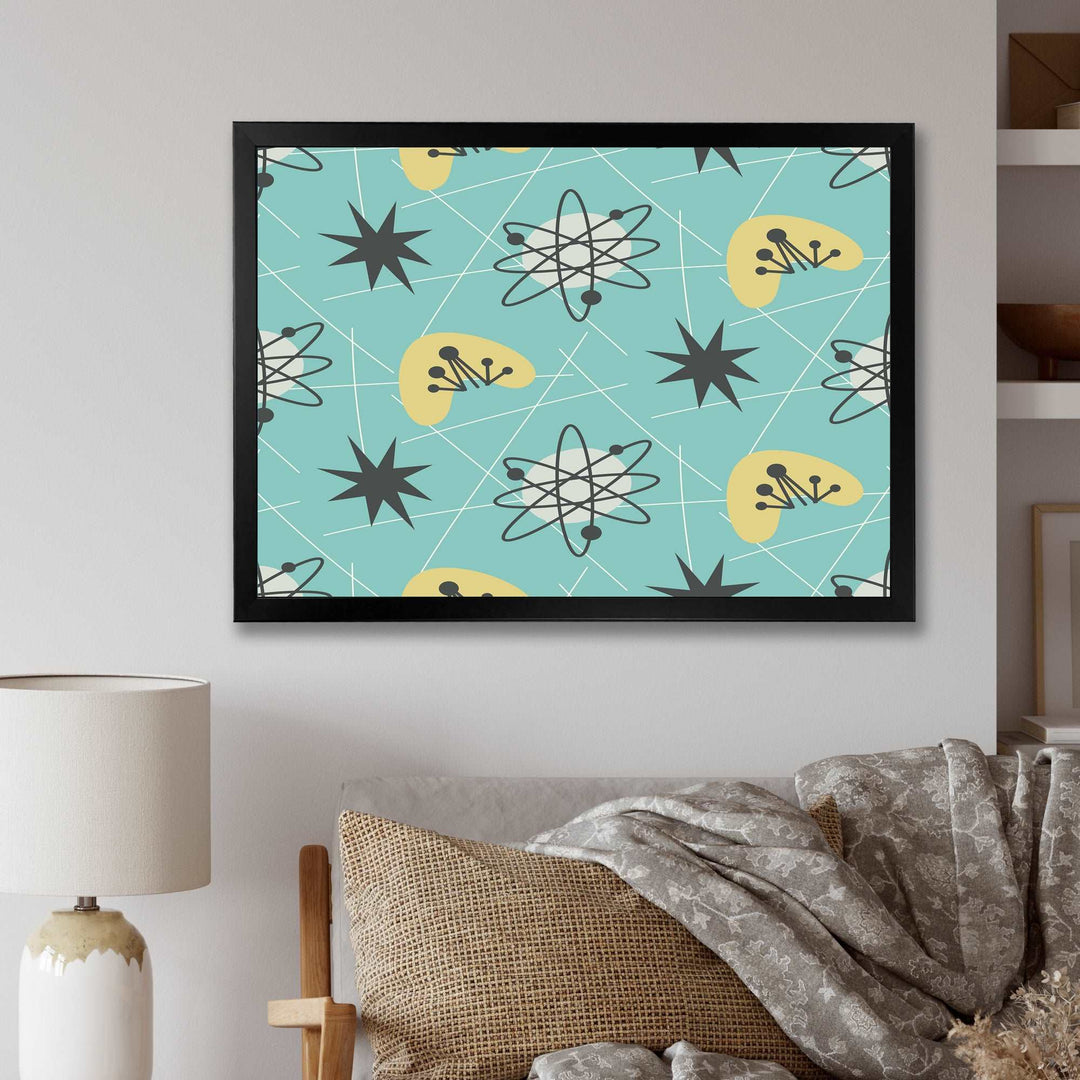 1950 Retro Pattern I Framed Print Vibrant Black - 1.5" Width