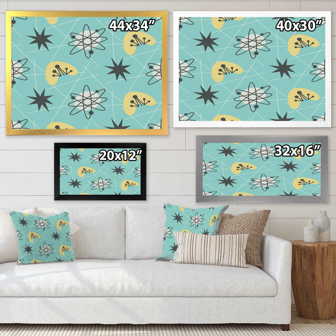 1950 Retro Pattern I Framed Print Matte White - 1.5" Width