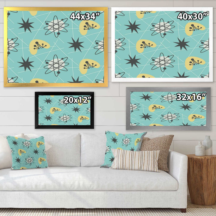 1950 Retro Pattern I Framed Print Matte White - 1.5" Width