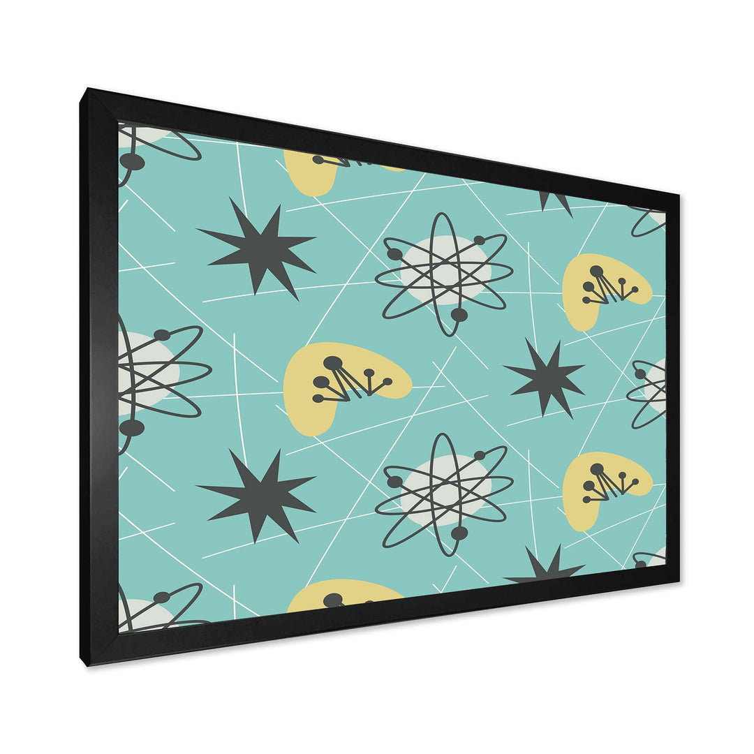 1950 Retro Pattern I Framed Print Vibrant Black - 1.5" Width