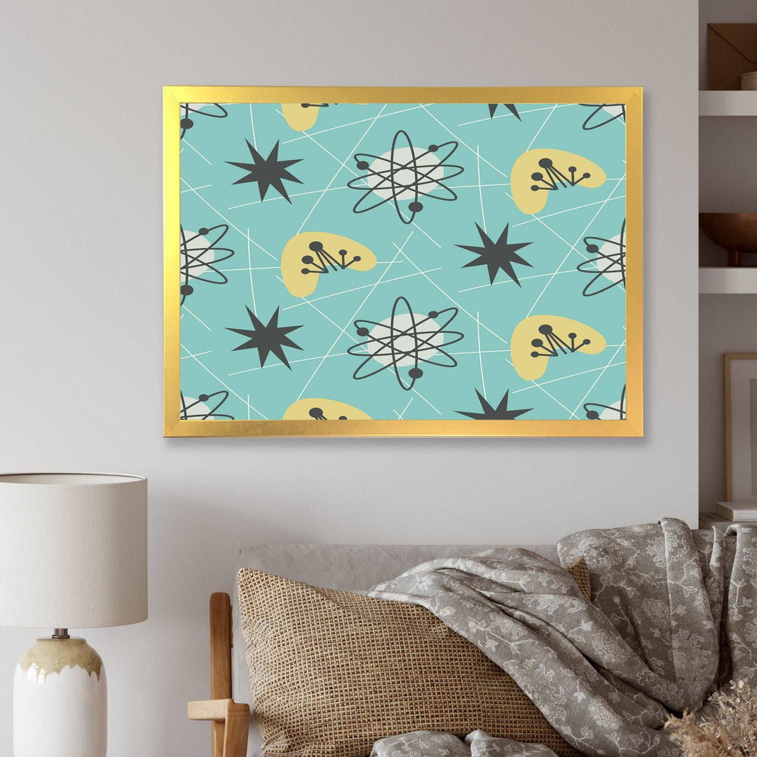 1950 Retro Pattern I Framed Print Vibrant Gold - 1.5" Width