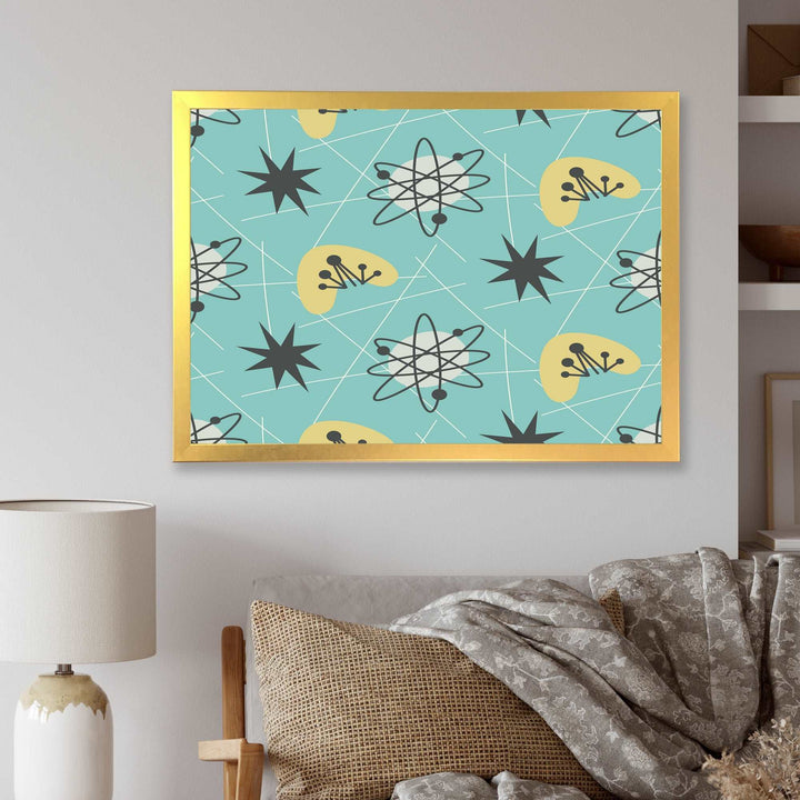 1950 Retro Pattern I Framed Print Vibrant Gold - 1.5" Width