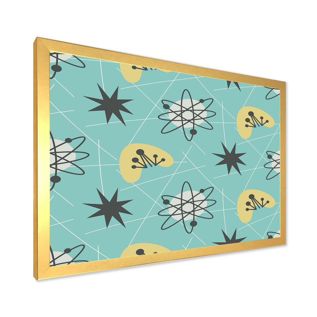 1950 Retro Pattern I Framed Print Vibrant Gold - 1.5" Width
