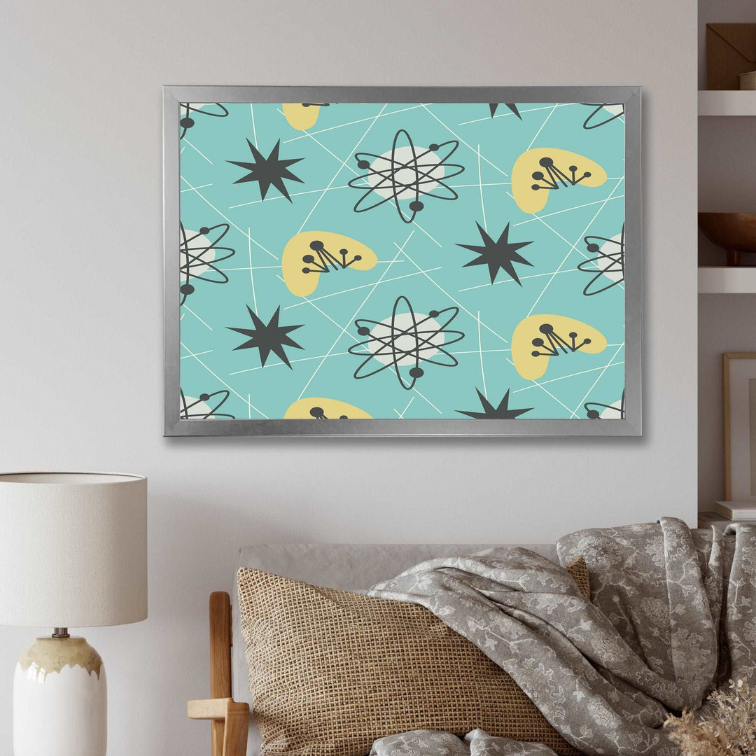 1950 Retro Pattern I Framed Print Matte White - 1.5" Width