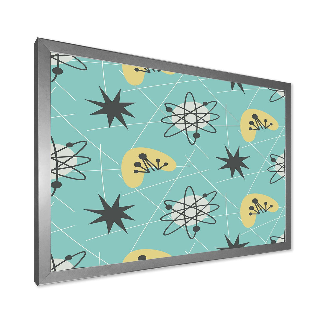 1950 Retro Pattern I Framed Print Matte White - 1.5" Width