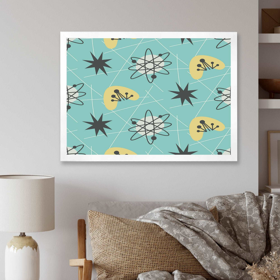 1950 Retro Pattern I Framed Print Matte White - 1.5" Width