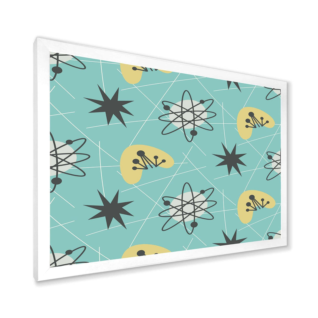 1950 Retro Pattern I Framed Print Matte White - 1.5" Width