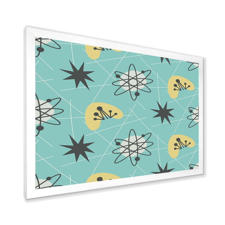 1950 Retro Pattern I Framed Print Matte White - 1.5" Width