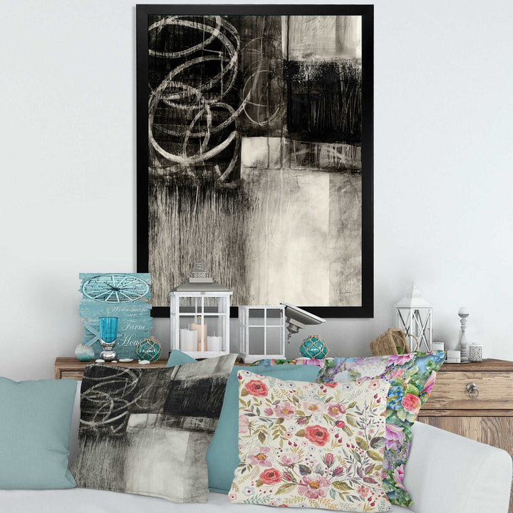 A Geometric Day I Framed Print Vibrant Black - 1.5" Width