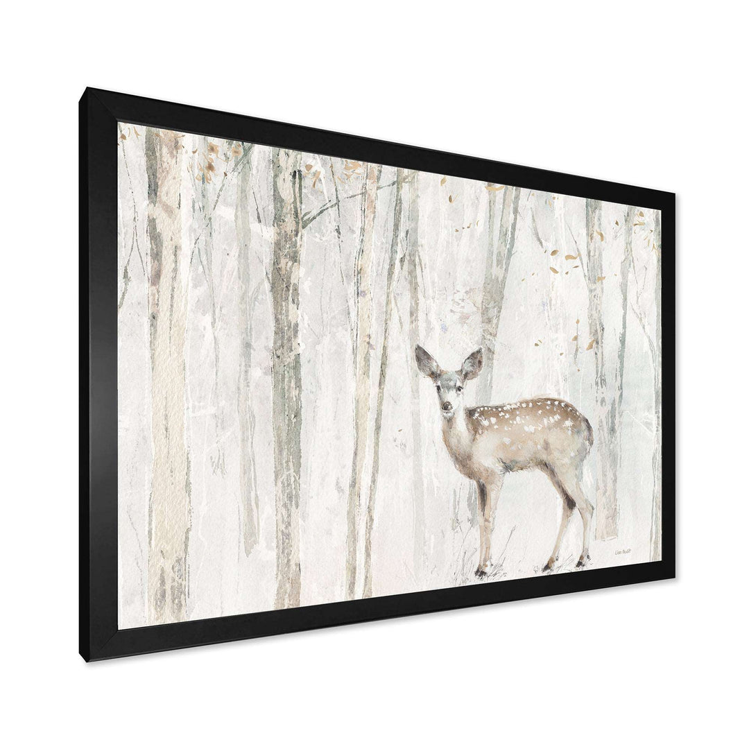 A Woodland Walk into the Forest I Framed Print Vibrant Black - 1.5" Width