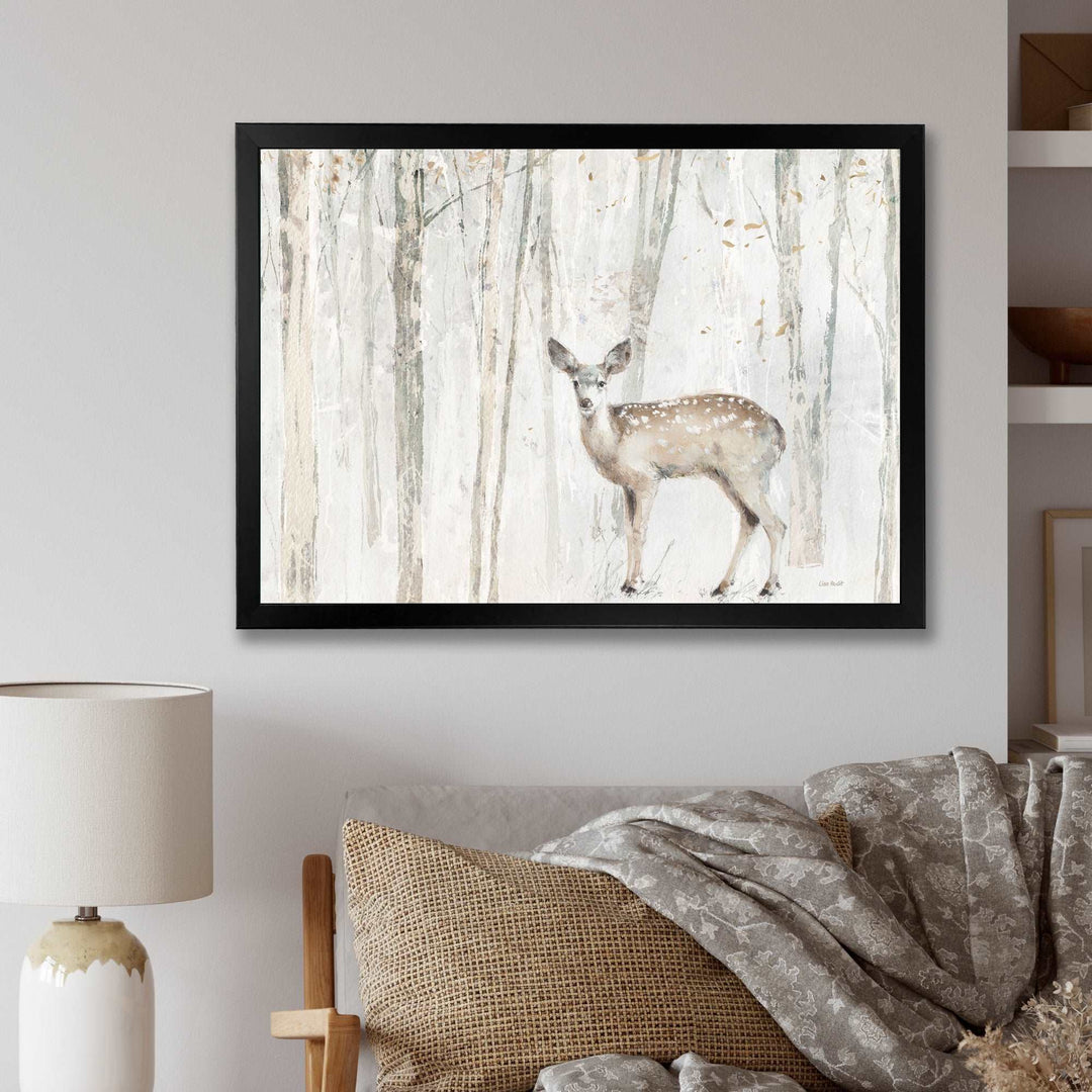 A Woodland Walk into the Forest I Framed Print Vibrant Black - 1.5" Width