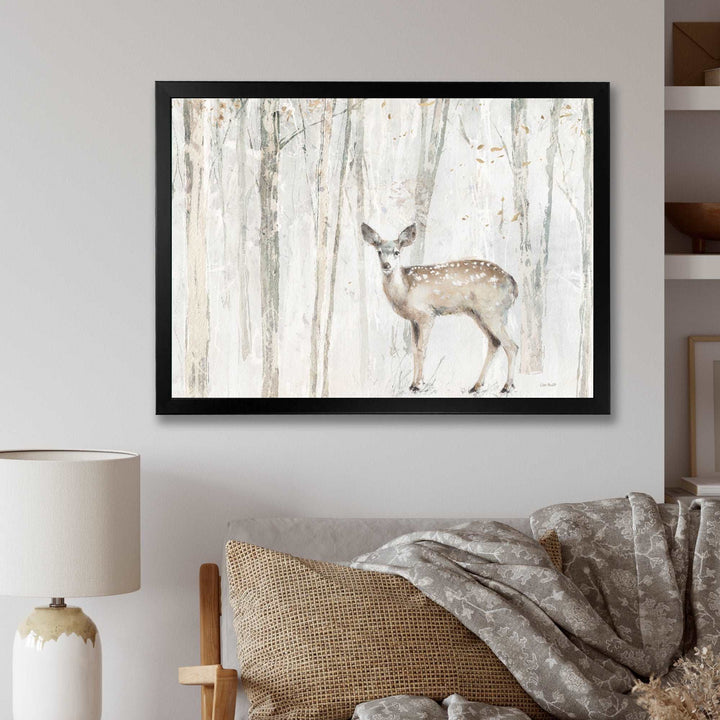A Woodland Walk into the Forest I Framed Print Vibrant Black - 1.5" Width