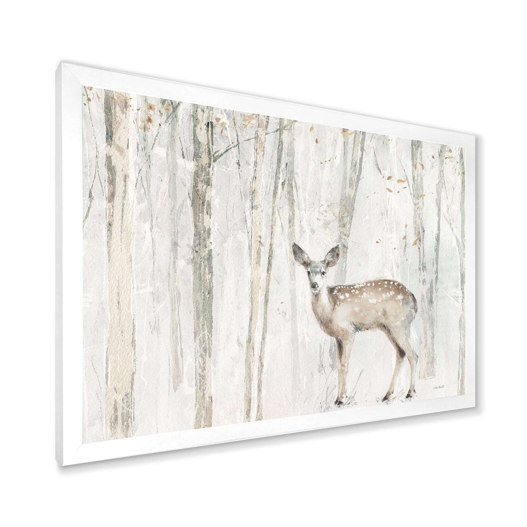 A Woodland Walk into the Forest I Framed Print Matte White - 1.5" Width
