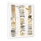 Abstract Gold Birch Trees I Framed Print Matte White - 1.5" Width