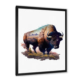 Double Exposure Of A Bull With Nevada Landscape - Buffalo Wall Art Prints