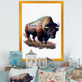 Double Exposure Of A Bull With Nevada Landscape - Buffalo Wall Art Prints