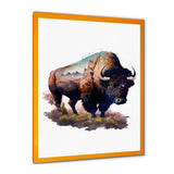 Double Exposure Of A Bull With Nevada Landscape - Buffalo Wall Art Prints