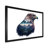 Double Exposure Of A Eagles With Mountain Landscape - Blue Eagle Wall Art