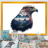 Double Exposure Of A Eagles With Mountain Landscape - Blue Eagle Wall Art