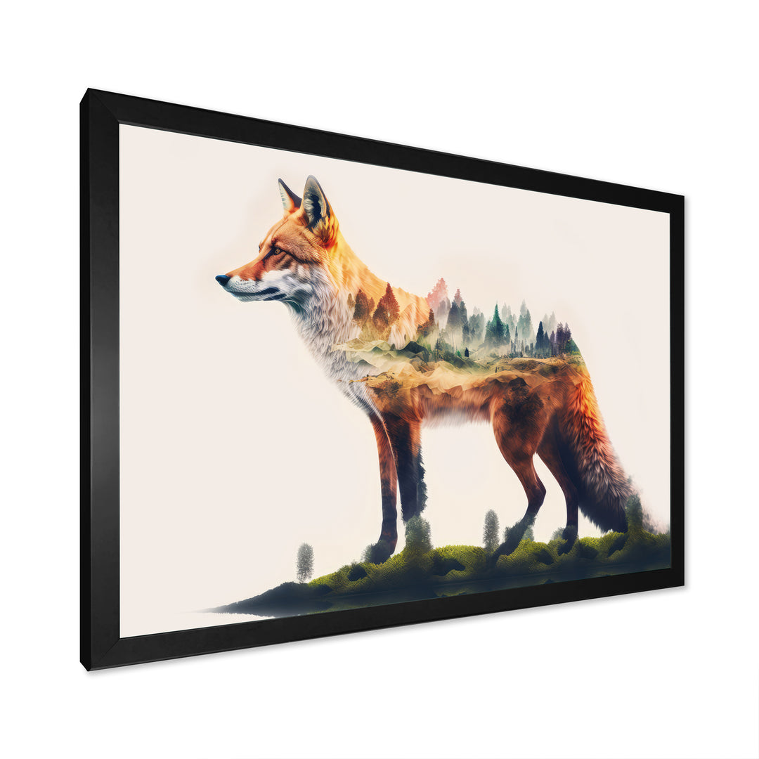 Double Exposure Of A Fox With Nature - Fox Bedroom Wall Art
