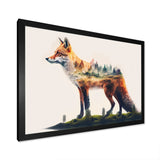 Double Exposure Of A Fox With Nature - Fox Bedroom Wall Art