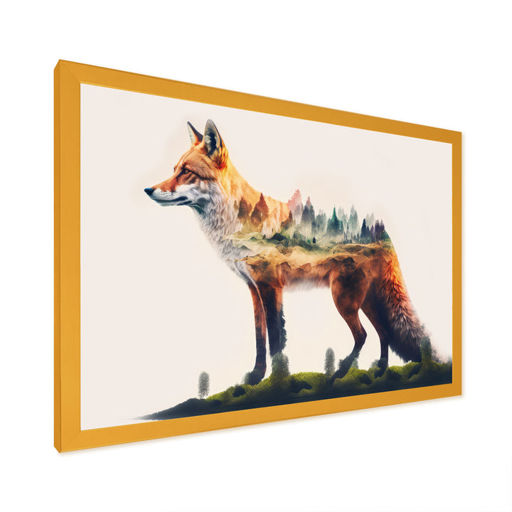Double Exposure Of A Fox With Nature - Fox Bedroom Wall Art