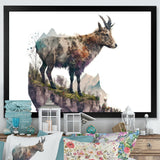 Double Exposure Of A Goat With Nature - Goat Canvas Wall Art