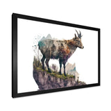 Double Exposure Of A Goat With Nature - Goat Canvas Wall Art