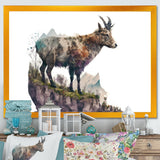 Double Exposure Of A Goat With Nature - Goat Canvas Wall Art