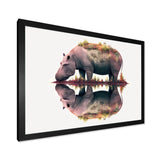 Double Exposure Of A Hippo With African Landscape - Hippopotamus Canvas Wall Art