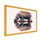 Double Exposure Of A Hippo With African Landscape - Hippopotamus Canvas Wall Art