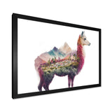 Double Exposure Of A Llama With Nature Landscape - Llama Wall Art Prints