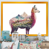 Double Exposure Of A Llama With Nature Landscape - Llama Wall Art Prints