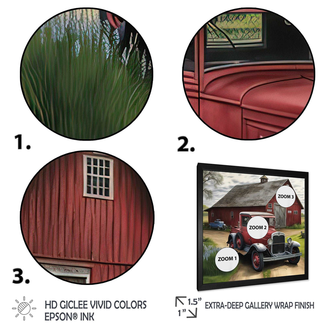 30S Ford Car In Barn I Framed Print Vibrant Black - 1.5"Width