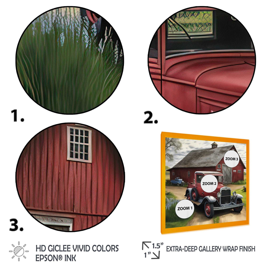 30S Ford Car In Barn I Framed Print Vibrant Gold - 1.5"Width
