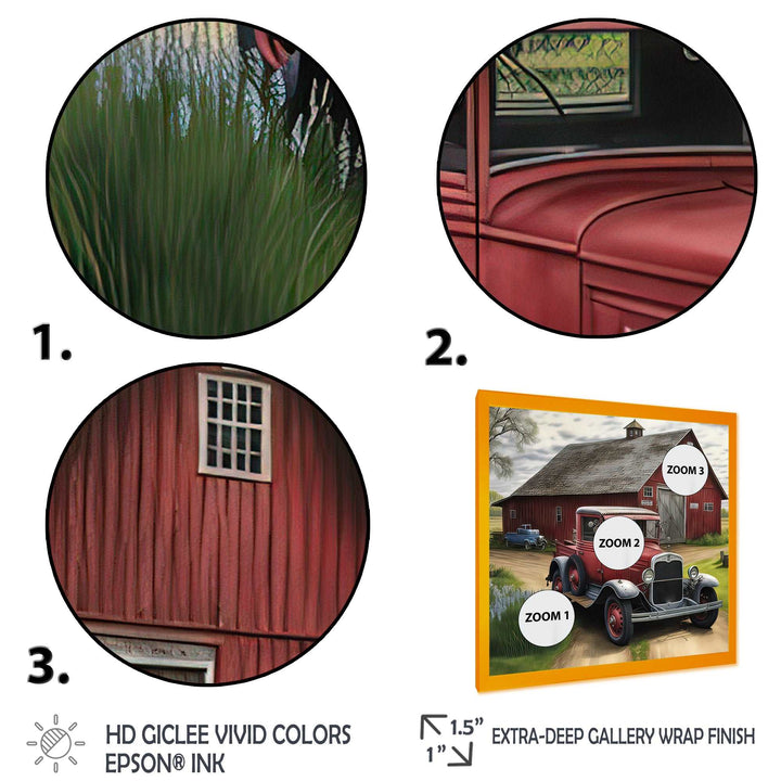 30S Ford Car In Barn I Framed Print Vibrant Gold - 1.5"Width