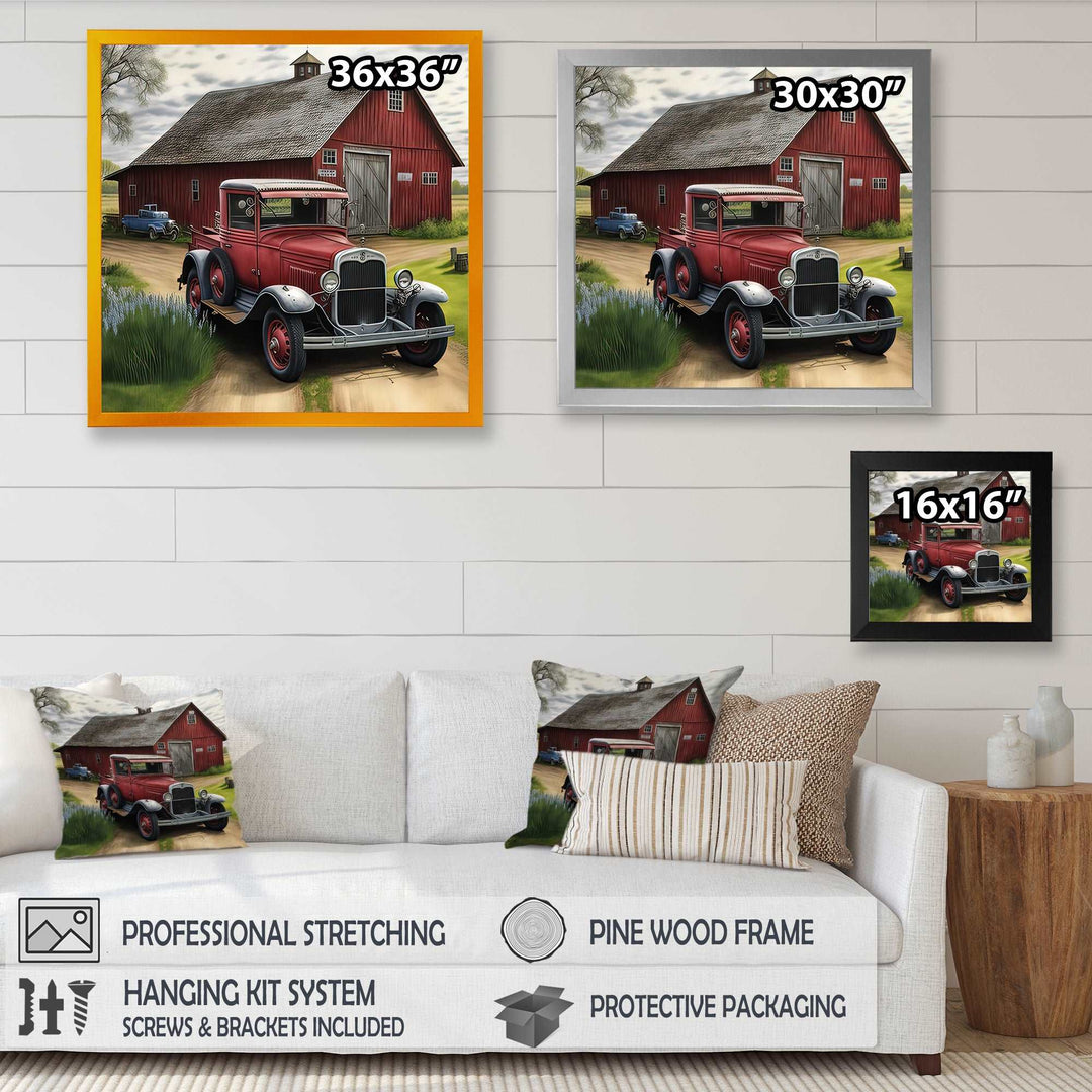 30S Ford Car In Barn I Framed Print Vibrant Gold - 1.5"Width
