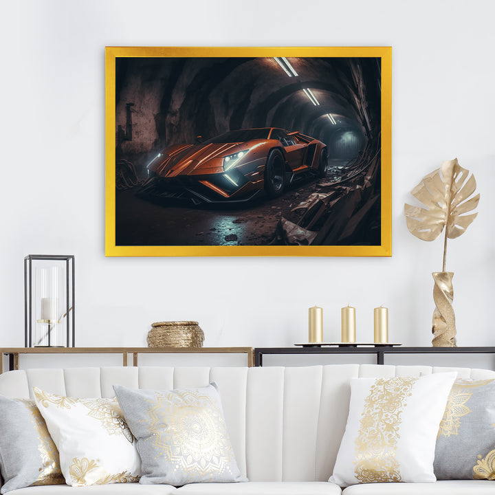 Orange Body kit Exotic Car Photography - Cars Race Exotic Canvas Wall Art