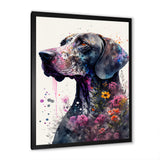 Cute German Dog Floral Art - Multi-Color Dog Wall Art