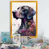 Cute German Dog Floral Art - Multi-Color Dog Wall Art
