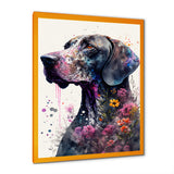 Cute German Dog Floral Art - Multi-Color Dog Wall Art