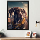 German Shorthaired Pointer Gangster In NYC - Dog Canvas Wall Art