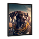German Shorthaired Pointer Gangster In NYC - Dog Canvas Wall Art