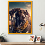 German Shorthaired Pointer Gangster In NYC - Dog Canvas Wall Art