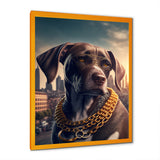 German Shorthaired Pointer Gangster In NYC - Dog Canvas Wall Art