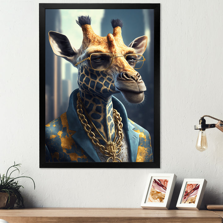 Giraffe Ganster - Gold Giraffe Wall Art