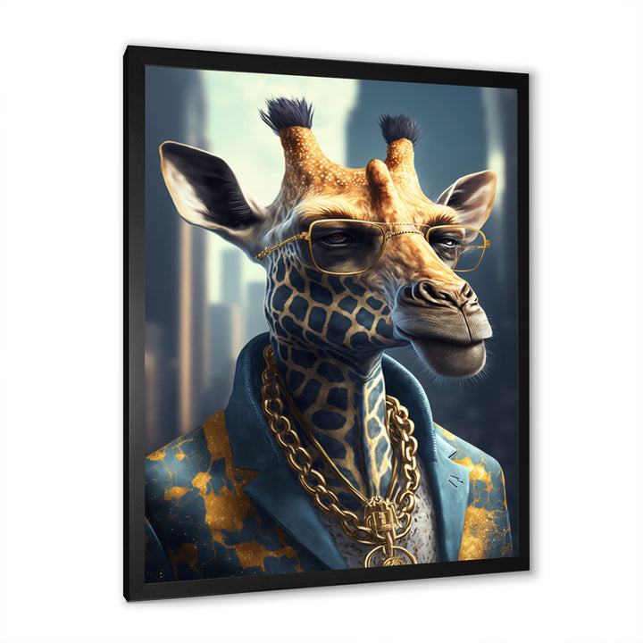 Giraffe Ganster - Gold Giraffe Wall Art