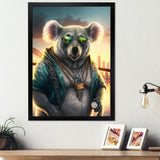 Koala Gangster In NYC - Koala Large Canvas Wall Art