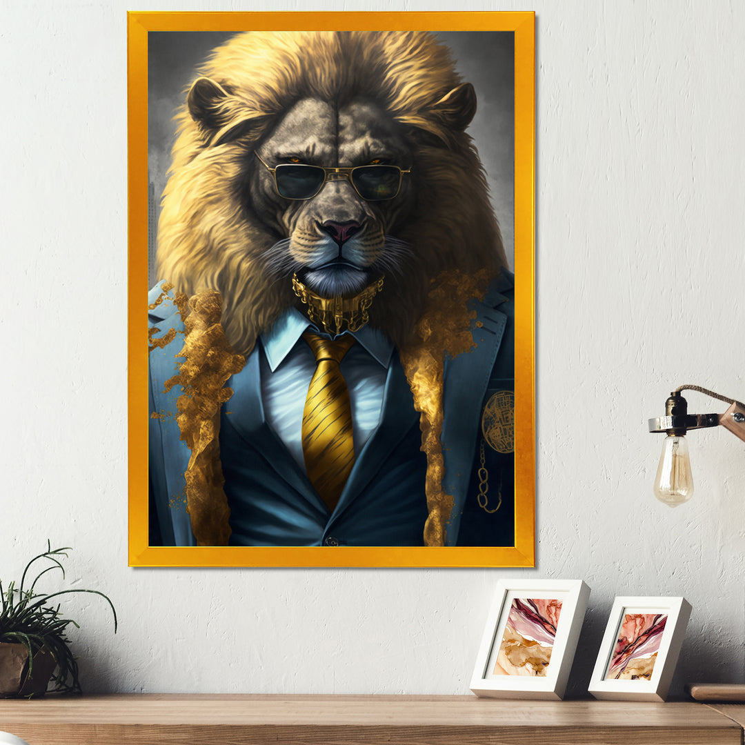Lion Gangster In NYC - Lion Home Decor Art